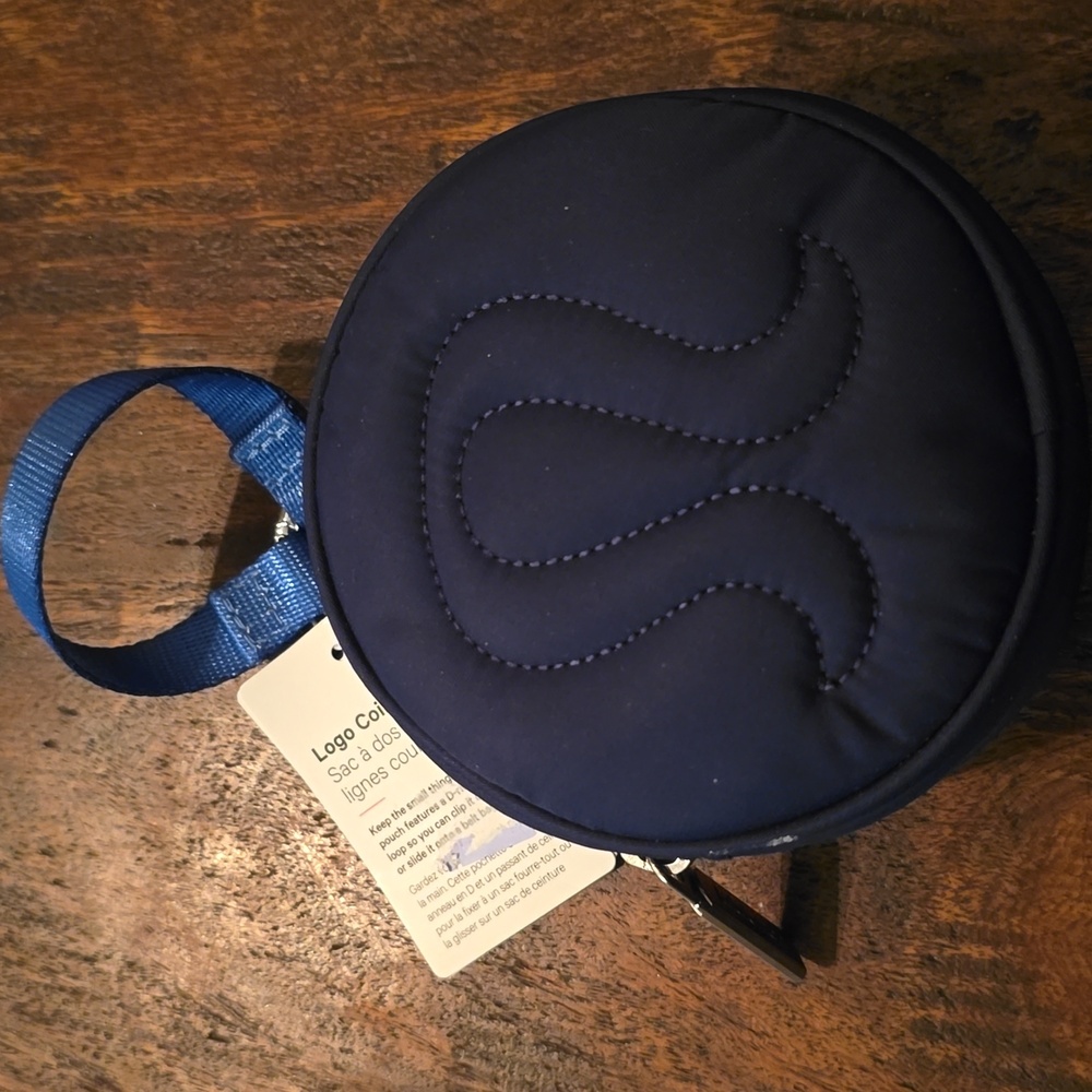 Lululemon Navy Round Zip Pouch with Strap - Picture 4 of 6